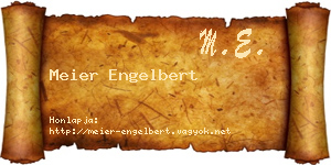 Meier Engelbert névjegykártya